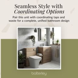 Balterley Bathroom Vanity Basin Unit, Chrome Handles, 600mm, Mid Oak in Brown - thumbnail 7