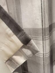 Fusion 'Balmoral Check' Country Checked Pattern Pair of Eyelet Curtains in Dark Grey - Size: 229 cm width x 183 cm drop - thumbnail 4