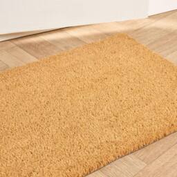 OHS Plain Natural Non Slip Coir Mat Doormat Rug in Brown - Size: 40 x 60 cm - thumbnail 2