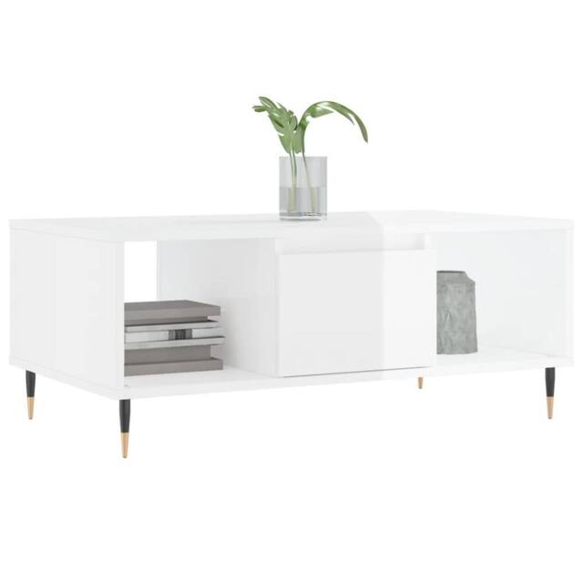 Berkfield Home Modern Coffee Table High Gloss White 90x50x36.5 cm Engineered Wood - image 1