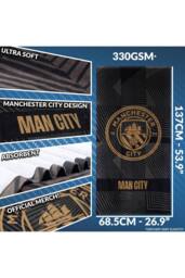 Manchester City F.C. Black Design Towel Football Crest Quick Dry Beach Bath - thumbnail 6