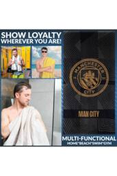 Manchester City F.C. Black Design Towel Football Crest Quick Dry Beach Bath - thumbnail 3