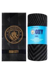 Manchester City F.C. Black Design Towel Football Crest Quick Dry Beach Bath - thumbnail 1