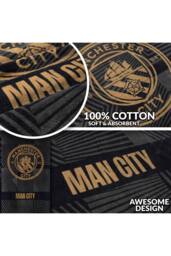 Manchester City F.C. Black Design Towel Football Crest Quick Dry Beach Bath - thumbnail 4
