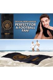 Manchester City F.C. Black Design Towel Football Crest Quick Dry Beach Bath - thumbnail 2