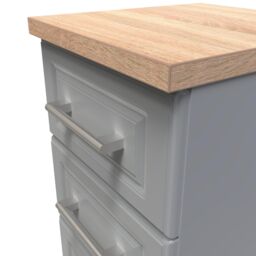 Ready Assembled 2 U Norfolk 3 Drawer Bedside Cabinet (Ready Assembled) in Dark Grey - thumbnail 4