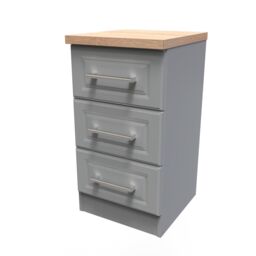 Ready Assembled 2 U Norfolk 3 Drawer Bedside Cabinet (Ready Assembled) in Dark Grey - thumbnail 3