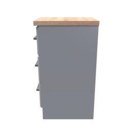 Ready Assembled 2 U Norfolk 3 Drawer Bedside Cabinet (Ready Assembled) in Dark Grey - thumbnail 2