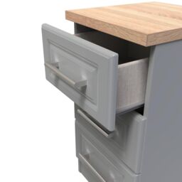 Ready Assembled 2 U Norfolk 3 Drawer Bedside Cabinet (Ready Assembled) in Dark Grey - thumbnail 5