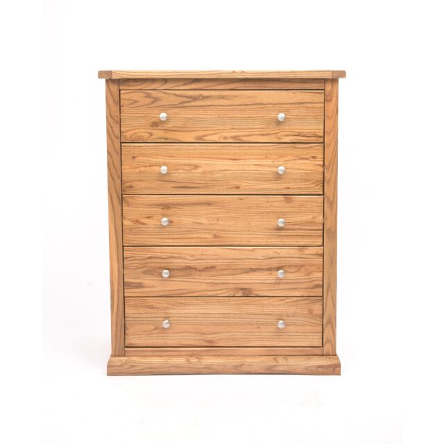 Cabinet Bits Salerno 5 Drawer Chest of Drawers Chrome Knob in Natural - image 1