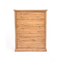 Cabinet Bits Salerno 5 Drawer Chest of Drawers Chrome Knob in Natural - thumbnail 1