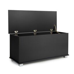 Home Source Ottoman Storage Chest Toy Bedding or Blanket Box Large Wooden Home in Black - thumbnail 6