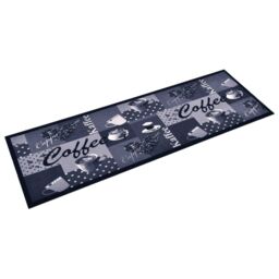 Berkfield Home Kitchen Carpet Washable Coffee Blue 45x150 cm - thumbnail 2