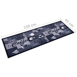 Berkfield Home Kitchen Carpet Washable Coffee Blue 45x150 cm - thumbnail 5