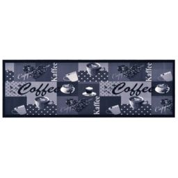 Berkfield Home Kitchen Carpet Washable Coffee Blue 45x150 cm - thumbnail 1