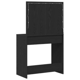 Berkfield Home Makeup Table with LED Lights - Black Oak, 31 x 16 x 53 inches - thumbnail 7