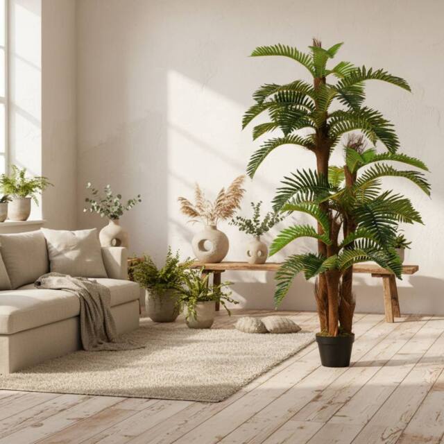 Wyld Haus Nohane Roma Artificial Green Fern Plant in Pot L18 x D18 x H150cm - image 1
