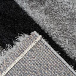 Home Republic Chevron Carved Shaggy Textured Fluffy Rug in Grey - Size: 60 cm x 100 cm - thumbnail 3