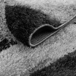 Home Republic Chevron Carved Shaggy Textured Fluffy Rug in Grey - Size: 60 cm x 100 cm - thumbnail 2