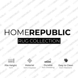 Home Republic Chevron Carved Shaggy Textured Fluffy Rug in Grey - Size: 60 cm x 100 cm - thumbnail 6