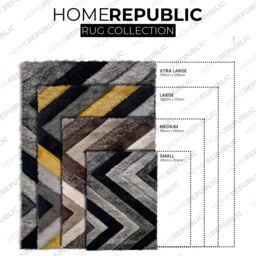 Home Republic Chevron Carved Shaggy Textured Fluffy Rug in Grey - Size: 60 cm x 100 cm - thumbnail 5
