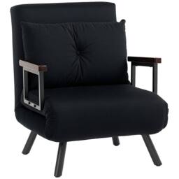 Wyld Haus Nenoli Velvet Black 4 in 1 Convertible Single Chair Bed with Cushion - thumbnail 2