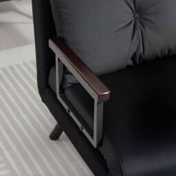 Wyld Haus Nenoli Velvet Black 4 in 1 Convertible Single Chair Bed with Cushion - thumbnail 8