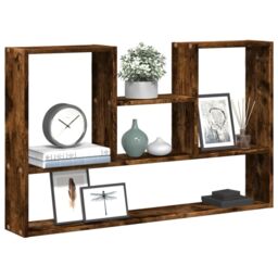 Berkfield Home Wall Shelf Smoked Oak 99x15x60 cm Engineered Wood in Brown - Size: 99 x 15 x 60 cm - thumbnail 1