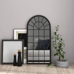 Berkfield Home Mirror Black 90x45 cm Iron for Indoor Use - thumbnail 2