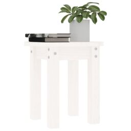 Berkfield Home Coffee Table White Ã˜ 35x35 cm Solid Wood Pine - thumbnail 4