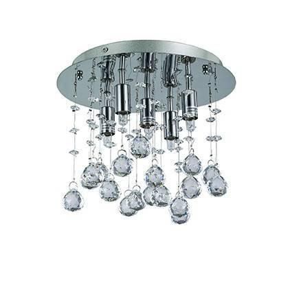 Netlighting Moonlight 5 Light Small Ceiling Pendant Chrome G9 in Grey