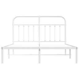 Berkfield Home Metal Bed Frame with Headboard White 150x200 cm King Size - thumbnail 6