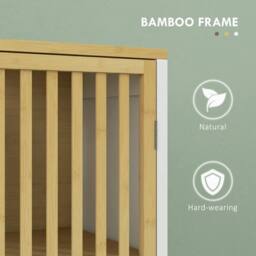 FORGEVIO Under Sink Bathroom Cabinet, Bamboo 60 x 30 x 70 cm in Natural - thumbnail 3