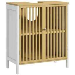 FORGEVIO Under Sink Bathroom Cabinet, Bamboo 60 x 30 x 70 cm in Natural - thumbnail 4
