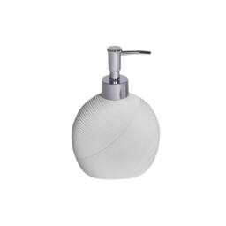 Showerdrape Ripple Textured Liquid Soap Dispenser in White - thumbnail 3
