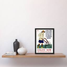 Artery8 United States School Garden Army Vintage Framed Wall Art Print Penfield in White - Size: A4 - thumbnail 4