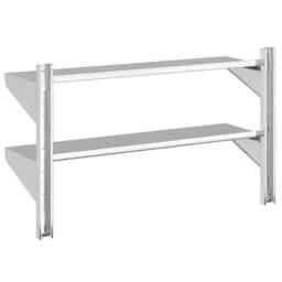 Berkfield Home 2-Tier Wall Shelf 100x30x60 cm Silver Stainless Steel - Size: 100 x 30 x 60 cm - thumbnail 7