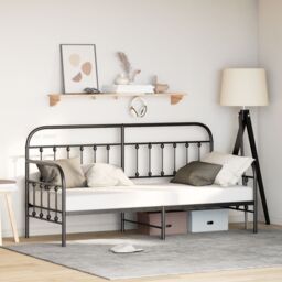 Berkfield Home Black Daybed Frame 80x200 cm Steel - thumbnail 1
