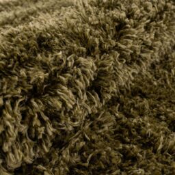 Kukoon Soft Fluffy Thick Pile Shaggy Area Rug, Living Room Bedroom Carpet Runner in Olive - Size: 80 cm x 150 cm - thumbnail 4