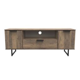 Ready Assembled 2 U Fuji 2 Door 1 Drawer Wide TV Unit (Ready Assembled) in Dark Brown - thumbnail 3