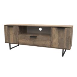 Ready Assembled 2 U Fuji 2 Door 1 Drawer Wide TV Unit (Ready Assembled) in Dark Brown - thumbnail 5