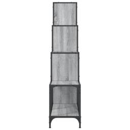 Berkfield Home Durable Bookcase Grey Sonoma 122x30x132 cm Engineered Wood & Metal - Size: 122 x 30 x 132 cm - thumbnail 6