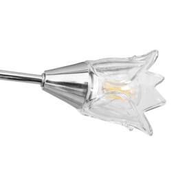 Berkfield Home Ceiling Lamp with Transparent Glass Shades for 5 E14 Bulbs Tulip in Silver - thumbnail 7