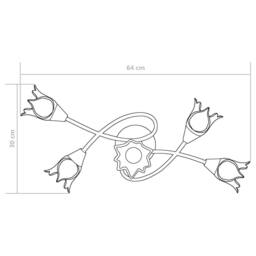 Berkfield Home Ceiling Lamp with Transparent Glass Shades for 5 E14 Bulbs Tulip in Silver - thumbnail 9