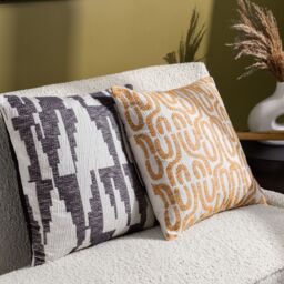 HOEM Ibizia Abstract 100% Cotton Cushion in Black - Size: 50 cm x 50 cm - thumbnail 6