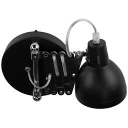 Wyld and Coco Set of 2 Black Metal Wall Lamps with Adjustable Swing Arm - thumbnail 6