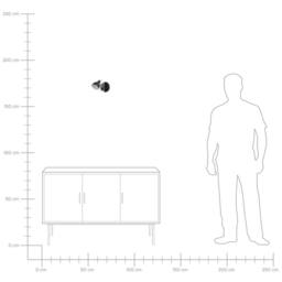 Wyld and Coco Set of 2 Black Metal Wall Lamps with Adjustable Swing Arm - thumbnail 9