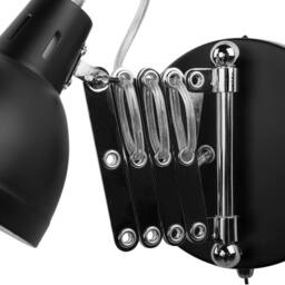 Wyld and Coco Set of 2 Black Metal Wall Lamps with Adjustable Swing Arm - thumbnail 7