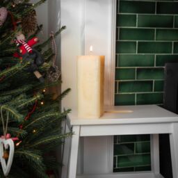 Nicola Spring Square Vanilla Pillar Candle - 110 Hours - Cream in Beige - thumbnail 4