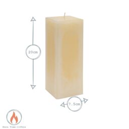 Nicola Spring Square Vanilla Pillar Candle - 110 Hours - Cream in Beige - thumbnail 3